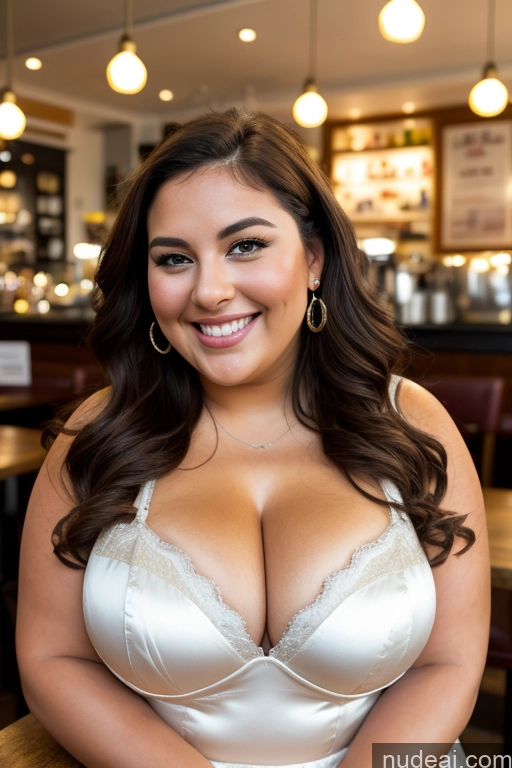 related ai porn images free for One Busty Beautiful Thick British Satin Cafe Happy Laughing 30s Chubby Fat Cleavage