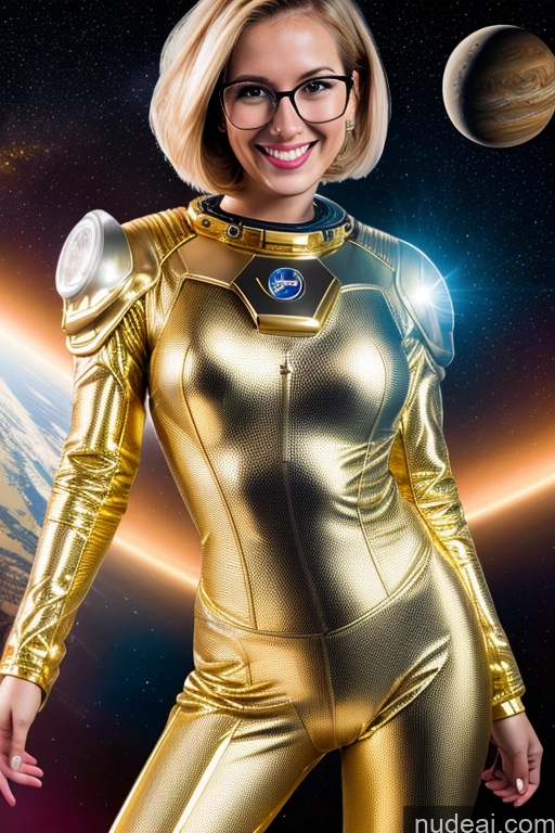 related ai porn images free for Woman One Glasses Beautiful Long Legs Big Hips 20s Laughing Blonde Bobcut British Space Suit Sci-fi Armor Bright Lighting Detailed