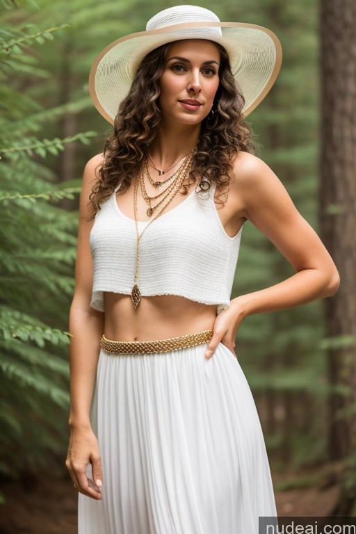 related ai porn images free for Woman One Tall Brunette Curly Hair White Hat Transparent Jewelry Long Skirt 30s