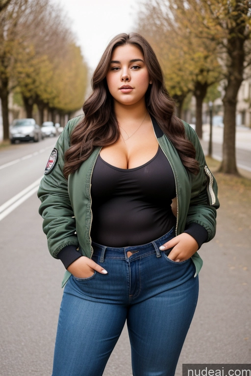 related ai porn images free for Woman One Thick Big Ass Big Hips 18 Brunette Long Hair French Front View Jeans Chubby Small Tits Bomber Blouse