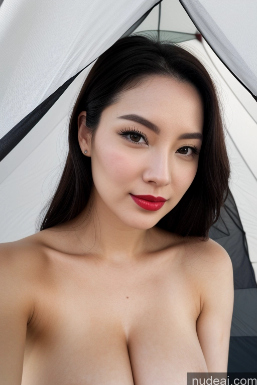 related ai porn images free for Woman One Lipstick Fairer Skin 30s Black Hair Slicked Korean Beautiful Perfect Body Close-up View Tent Busty Perfect Boobs