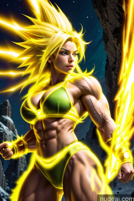 related ai porn images free for Busty Muscular Super Saiyan 3 Super Saiyan Science Fiction Style Abs Bodybuilder Powering Up Neon Lights Clothes: Yellow