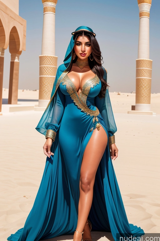 ai nude image of araffe in a blue dress posing in front of a building pics of Arabic Busty Perfect Boobs Beautiful Skinny Perfect Body Dress Tanned Skin Tunic Miss Universe Model