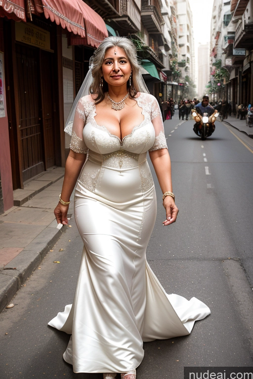 ai nude image of araffe woman in a wedding dress walking down a street pics of Milf One Busty Big Ass Thick 70s Long Hair Indian Cleavage Wedding Street