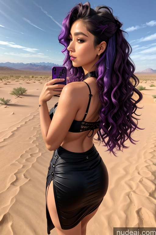 related ai porn images free for Purple Hair Curly Hair Thai Mirror Selfie Desert Bending Over Back View Goth