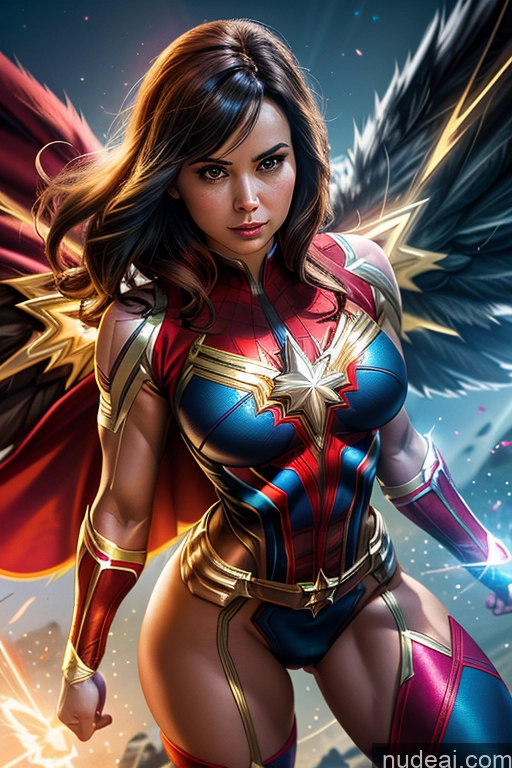 related ai porn images free for Busty Muscular Abs Superhero Spider-Gwen Mary Thunderbolt Captain Marvel Hawkgirl Power Rangers Superheroine Powering Up