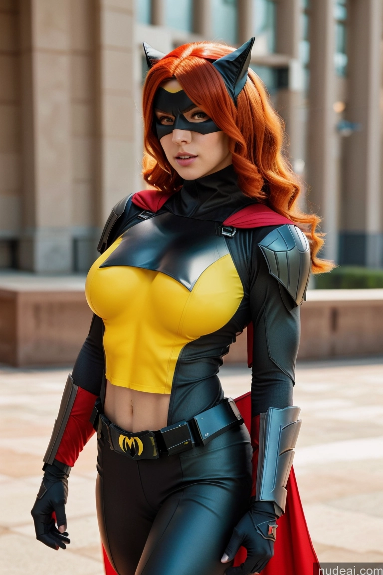 Batwoman Detailed Busty Muscular Cosplay Abs Ginger