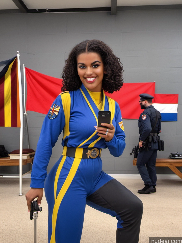 ai nude image of woman in blue and yellow uniform holding a cell phone pics of One Huge Boobs Tall 18 Happy Curly Hair Of Love African Mirror Selfie Battlefield Front View Yoga Ninja Shiny Bimbo Regal Israel Wedding Rings