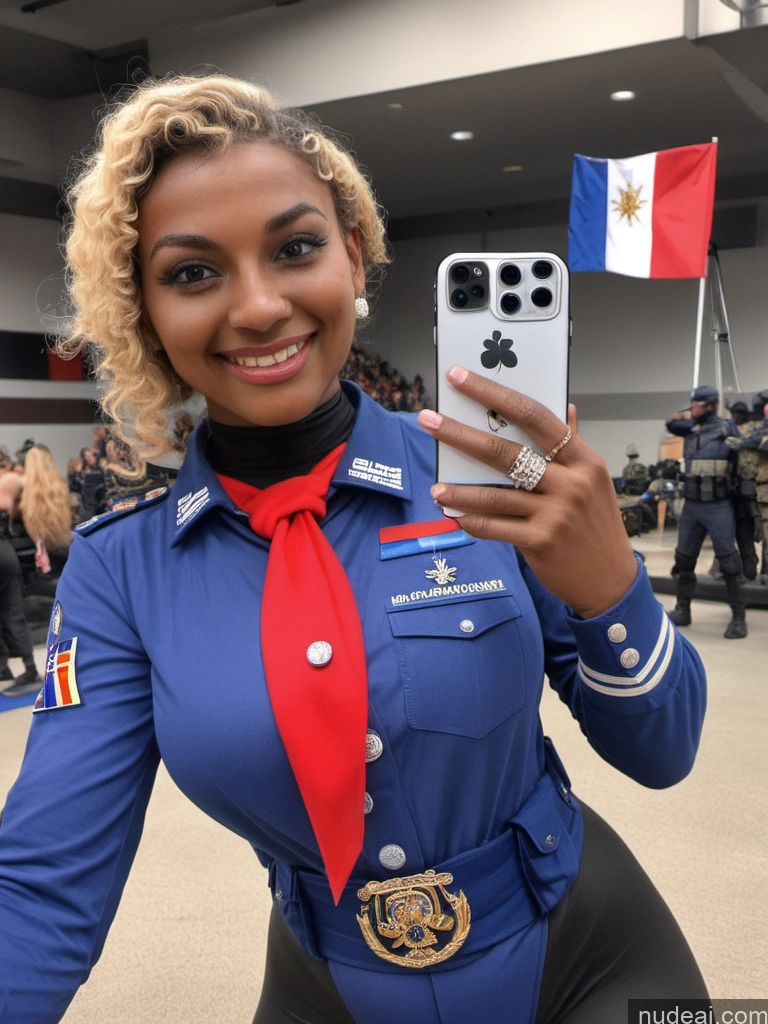 ai nude image of woman in uniform holding up a cell phone with a flag in the background pics of One Huge Boobs Tall 18 Happy Curly Hair Of Love African Mirror Selfie Battlefield Front View Yoga Ninja Shiny Bimbo Regal Israel Wedding Rings Blonde