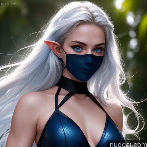 Woman Black Cat 18 Serious Deep Blue Eyes