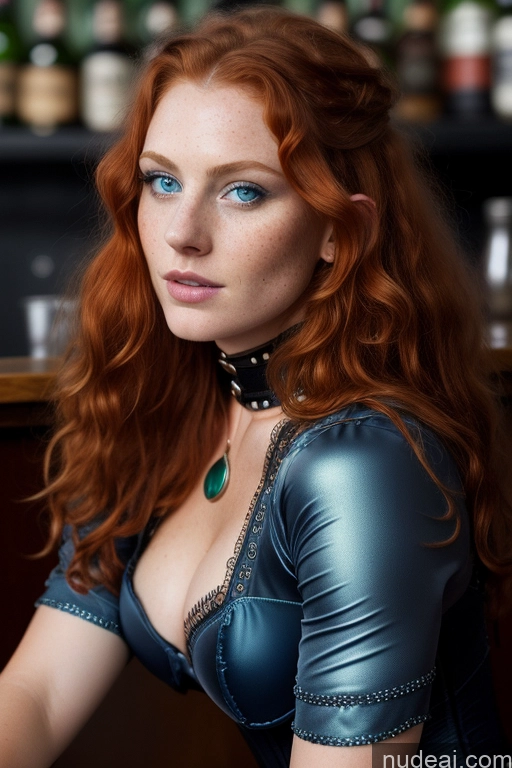 Guinness Beer Irish Bar 20s Deep Blue Eyes Ginger Long Hair Detailed EdgCorset Corset Gothique