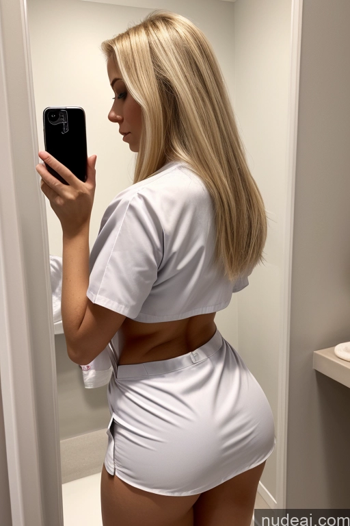 related ai porn images free for Woman One Small Tits Big Ass 20s Sexy Face Blonde Straight White Mirror Selfie Bathroom Back View Nurse