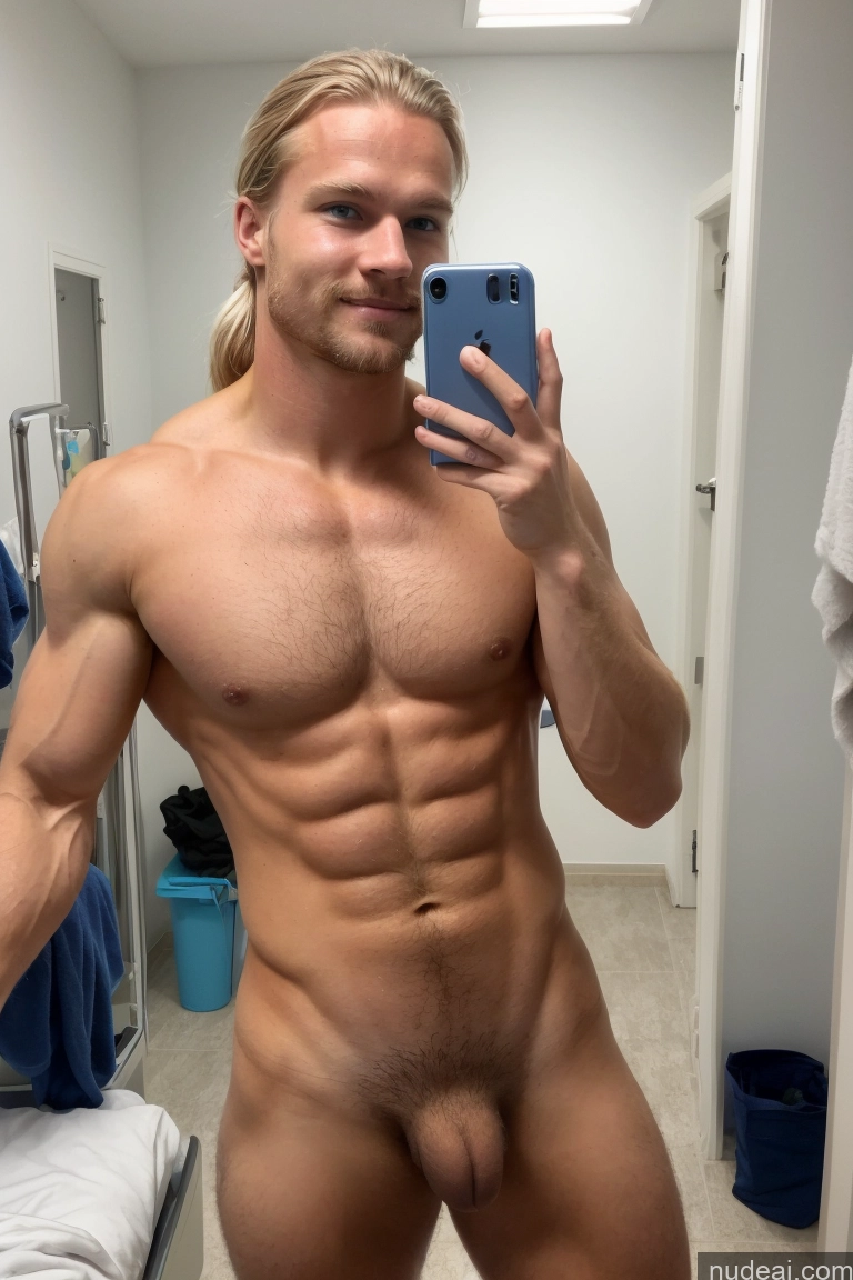 ai nude image of arafed man taking a selfie in a bathroom mirror pics of Hairy Women Pubic Hair Muscular Scandinavian Hospital Athlete Small Tits Several Mirror Selfie