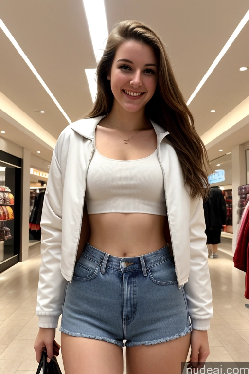 related ai porn images free for Sorority One Small Tits Tall Fairer Skin 18 Happy Brunette Straight White Mall Front View Jeans Crop Top Jacket Shirt