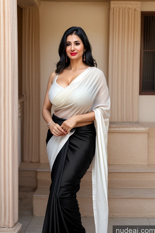 related ai porn images free for Woman One Huge Boobs Beautiful Lipstick Fairer Skin 40s Black Hair Slicked White Sari Cleavage Simple Front View