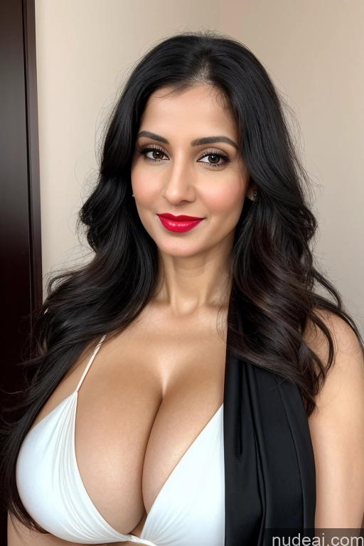 related ai porn images free for Woman One Huge Boobs Beautiful Lipstick Fairer Skin 40s Black Hair White Sari Cleavage Simple Close-up View