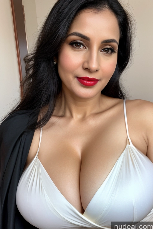 related ai porn images free for Woman One Huge Boobs Beautiful Lipstick Fairer Skin 40s Black Hair White Sari Cleavage Simple Close-up View