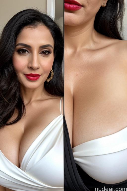 related ai porn images free for One Huge Boobs Beautiful Lipstick Fairer Skin 40s Black Hair Slicked White Sari Cleavage Close-up View Model