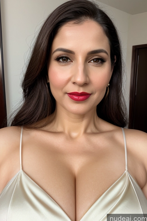 related ai porn images free for Woman One Huge Boobs Beautiful Lipstick Fairer Skin 40s White Close-up View Sari Cleavage