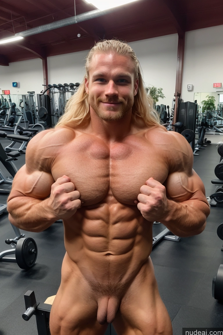 ai nude image of arafed man with a long blonde hair and a beard posing for a picture pics of Hairy Women Two Pubic Hair Muscular Scandinavian Bodybuilder Busty Gym