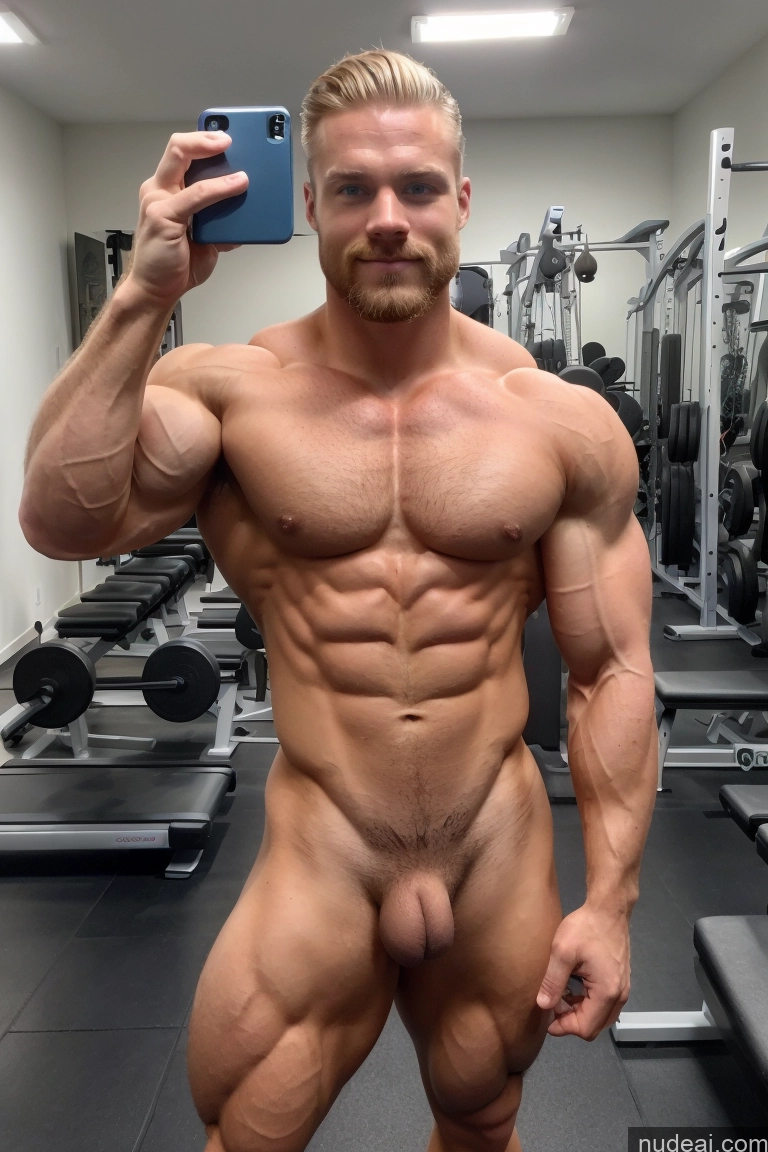 ai nude image of arafed man with a beard and no shirt taking a selfie pics of Hairy Women Pubic Hair Muscular Perfect Boobs Bodybuilder Two Gym Scandinavian Mirror Selfie