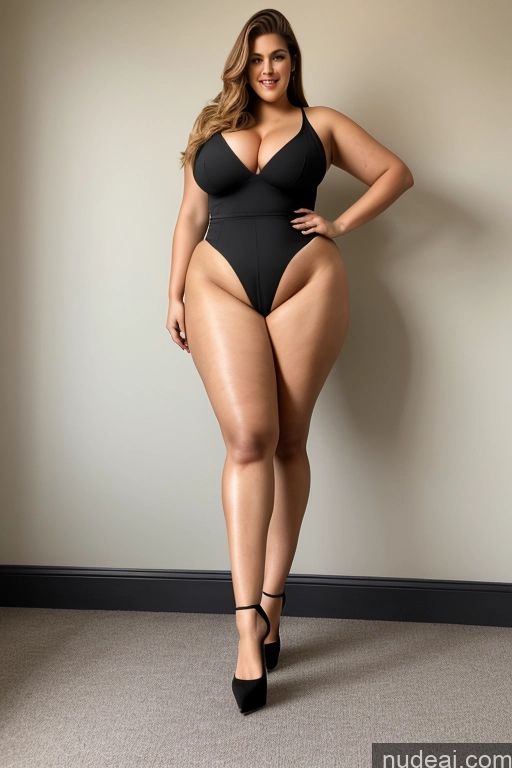 ai nude image of araffe woman in a black swimsuit posing for a picture pics of Tall Long Legs Chubby Big Hips Big Ass Beautiful Perfect Body Huge Boobs High Heels 18