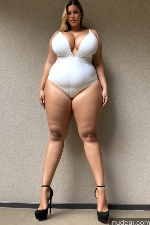 ai nude image of a pregnant woman in a white bodysuit posing for a picture pics of Tall Long Legs Chubby Big Hips Big Ass Beautiful Perfect Body Huge Boobs High Heels 18