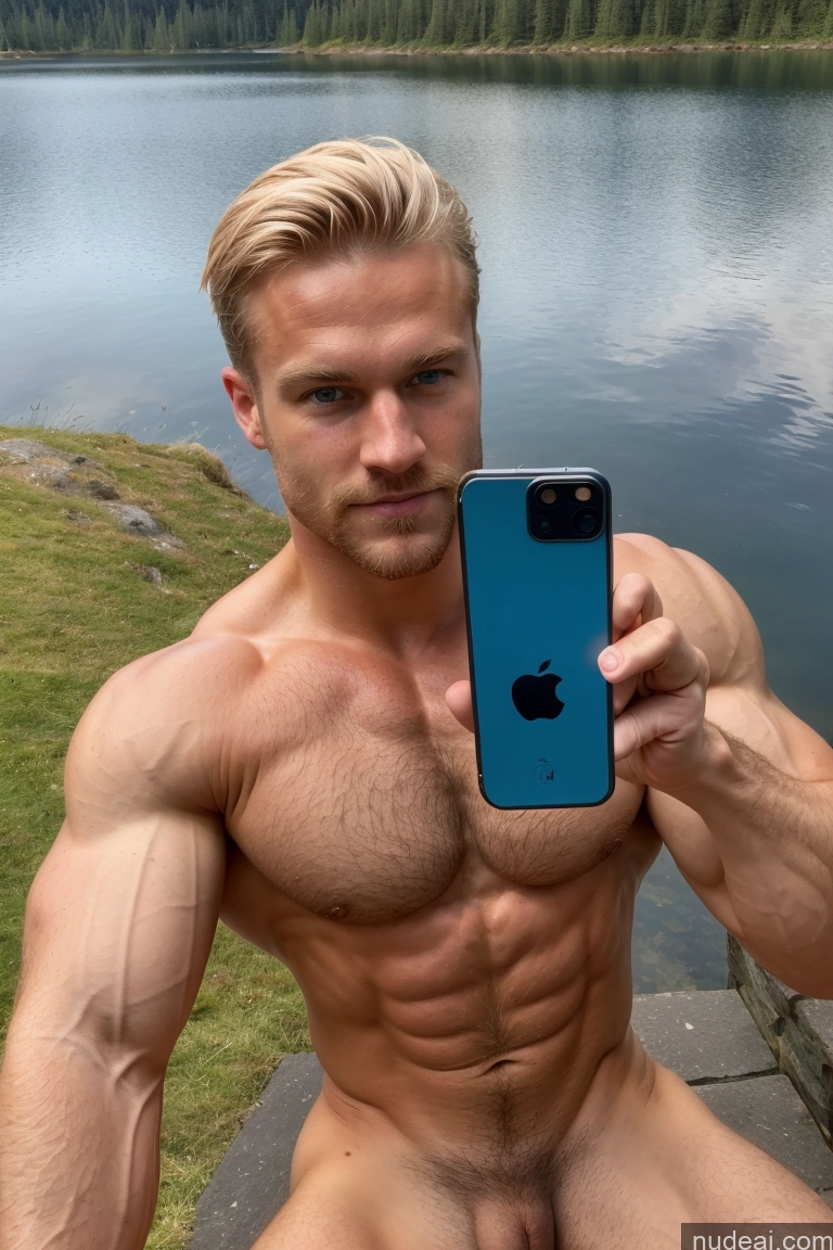 ai nude image of arafed man taking a selfie with his iphone in front of a lake pics of Hairy Women Pubic Hair Muscular Several Bodybuilder 20s Scandinavian Mirror Selfie Lake Perfect Boobs