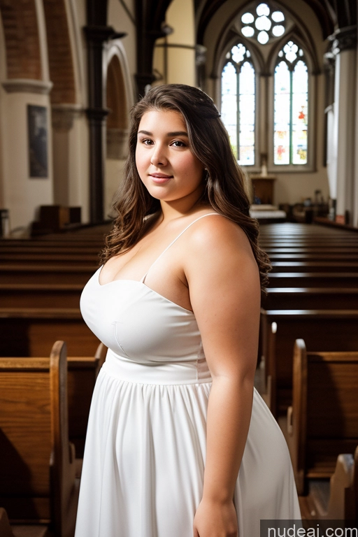 ai nude image of arafed woman in a white dress standing in a church pics of 18 Church Dress Big Hips Big Ass Front View