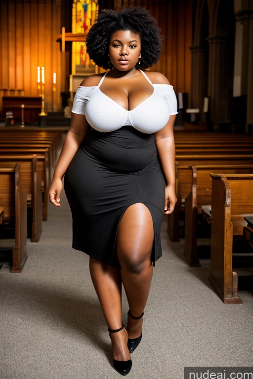 ai nude image of there is a woman in a black dress standing in a church pics of 18 Church Dress African Big Hips Thick Huge Boobs