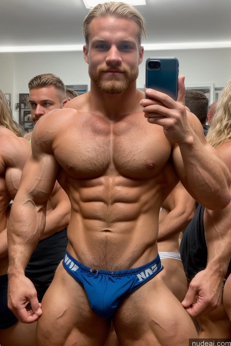 ai nude image of there is a man that is taking a picture of himself in a mirror pics of Hairy Women Pubic Hair Muscular Several Bodybuilder 20s Scandinavian Lake Mirror Selfie Perfect Boobs