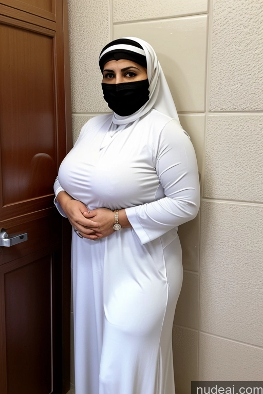 ai nude image of araffe dressed in a white robe and a black mask pics of Milf Prison Big Hips Big Ass Thick Niqab Arabic