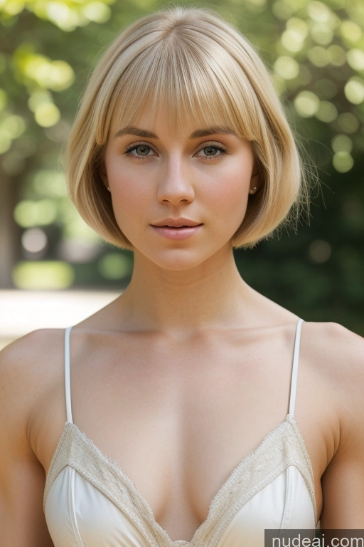 ai nude image of blond woman with short hair and a white bra top posing for a picture pics of 18 Blonde Short Hair Medieval French Muscular Fairer Skin