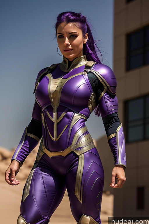 related ai porn images free for Superhero Mech Suit Muscular Middle Eastern Purple Hair Slicked