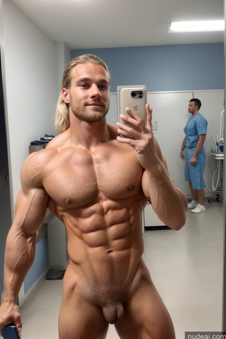 ai nude image of arafed man taking a selfie in a hospital room pics of Bodybuilder Several Pubic Hair Hairy Women Muscular 20s Scandinavian Hospital Mirror Selfie Perfect Boobs