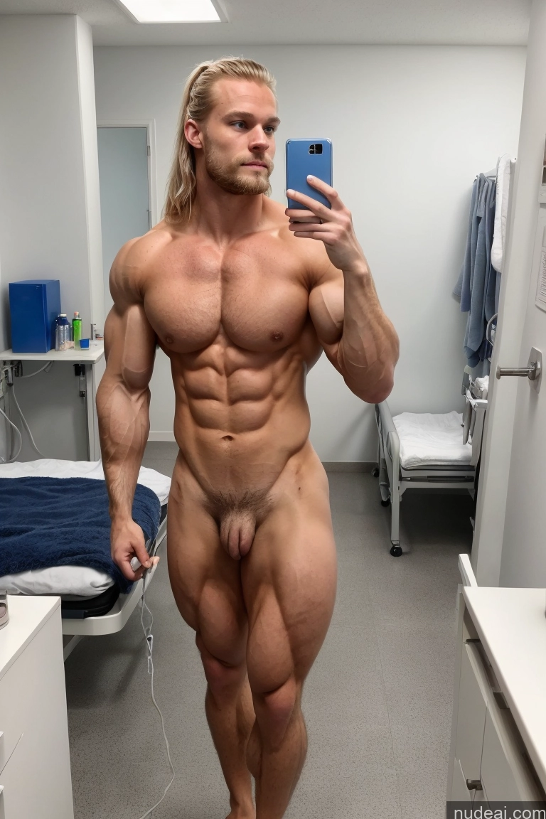 ai nude image of arafed man taking a selfie in a bathroom mirror pics of Bodybuilder Several Pubic Hair Hairy Women Muscular 20s Scandinavian Hospital Mirror Selfie Perfect Boobs