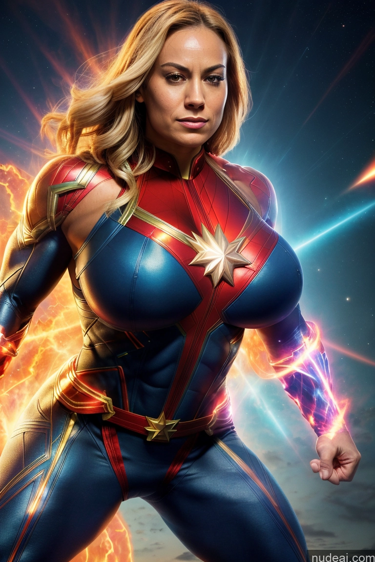 related ai porn images free for Muscular Abs Bodybuilder Captain Marvel Powering Up Science Fiction Style Huge Boobs Dynamic View Heat Vision Busty