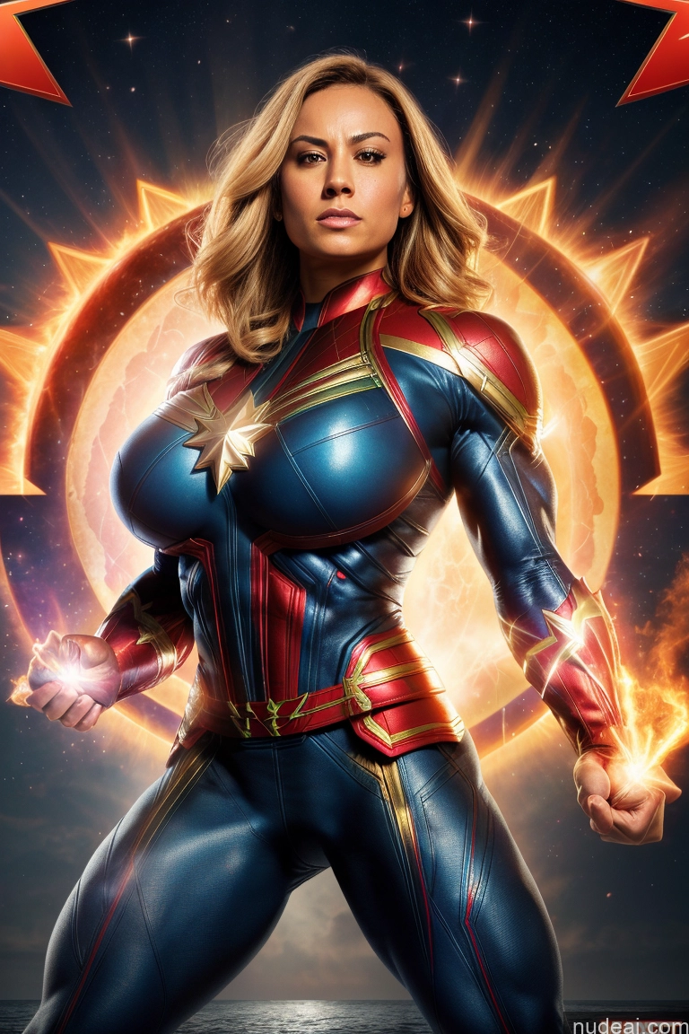 ai nude image of captain marvel poster pics of Muscular Abs Bodybuilder Captain Marvel Powering Up Science Fiction Style Huge Boobs Dynamic View Heat Vision Busty