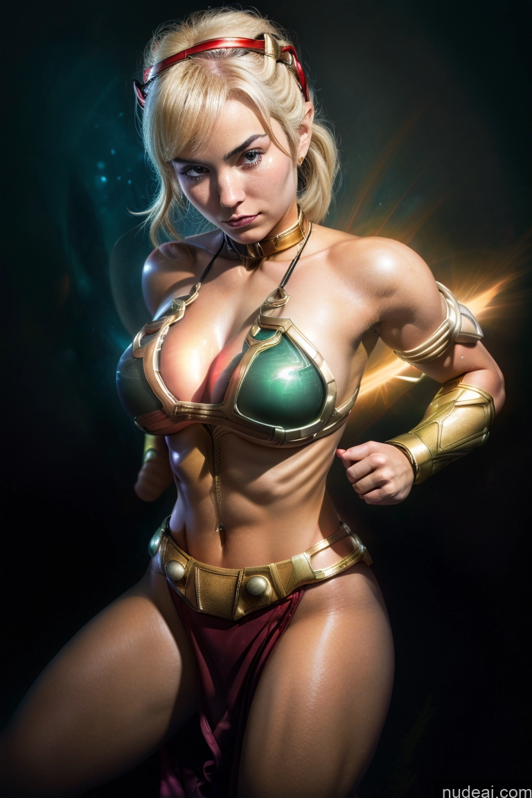 Muscular Abs Superhero Captain Marvel Batwoman Hawkgirl Mary Thunderbolt Spider-Gwen Busty Powering Up Power Rangers Captain Planet Superheroine Slavekini, Aka Slave Leia Outfit SuperMecha: A-Mecha Musume A素体机娘