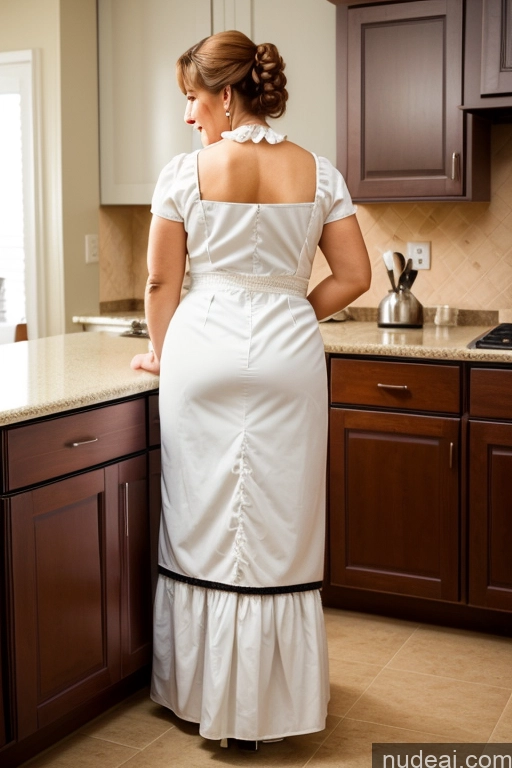 related ai porn images free for Victorian Milf Chubby Back View Bending Over Kitchen Maid