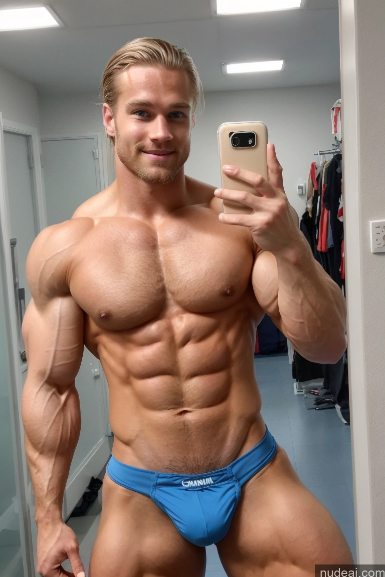 ai nude image of arafed man in a blue thong taking a selfie in a mirror pics of Pubic Hair Hairy Women Muscular Bodybuilder 20s Scandinavian Several Mirror Selfie Hospital Perfect Boobs