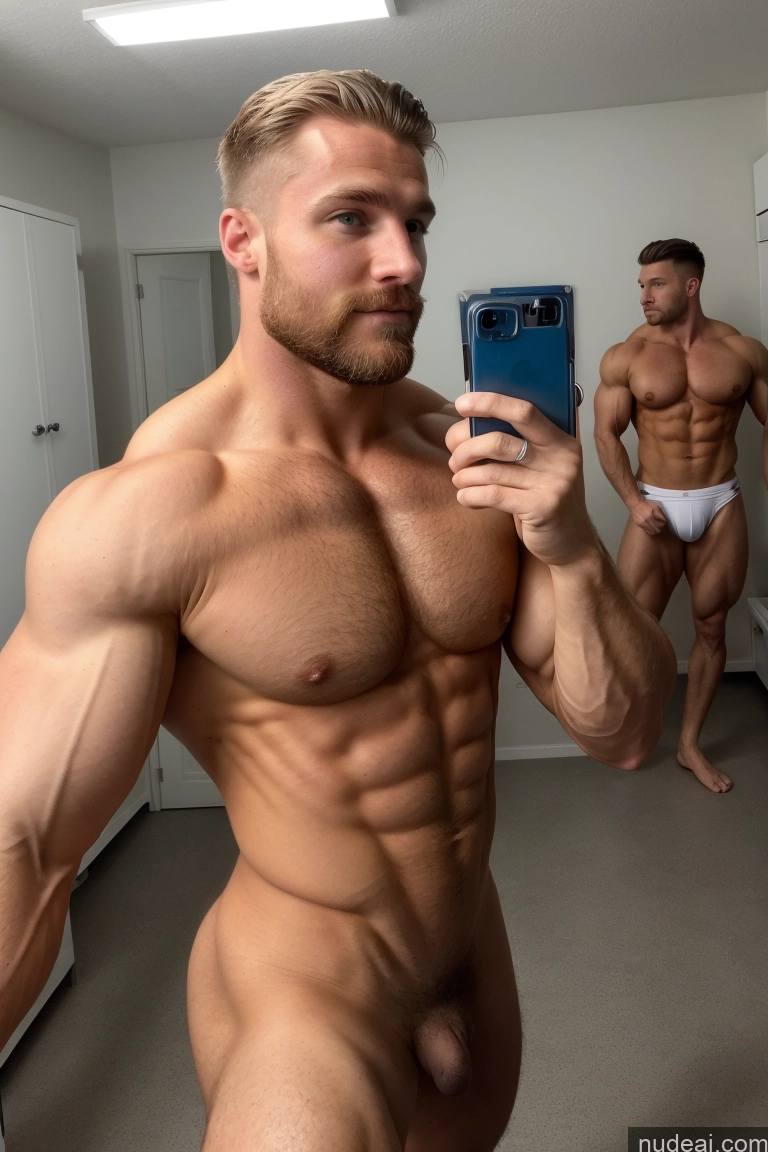 ai nude image of there is a man that is taking a picture of himself in the mirror pics of Pubic Hair Hairy Women Muscular Bodybuilder 20s Scandinavian Several Mirror Selfie Hospital Perfect Boobs Side View