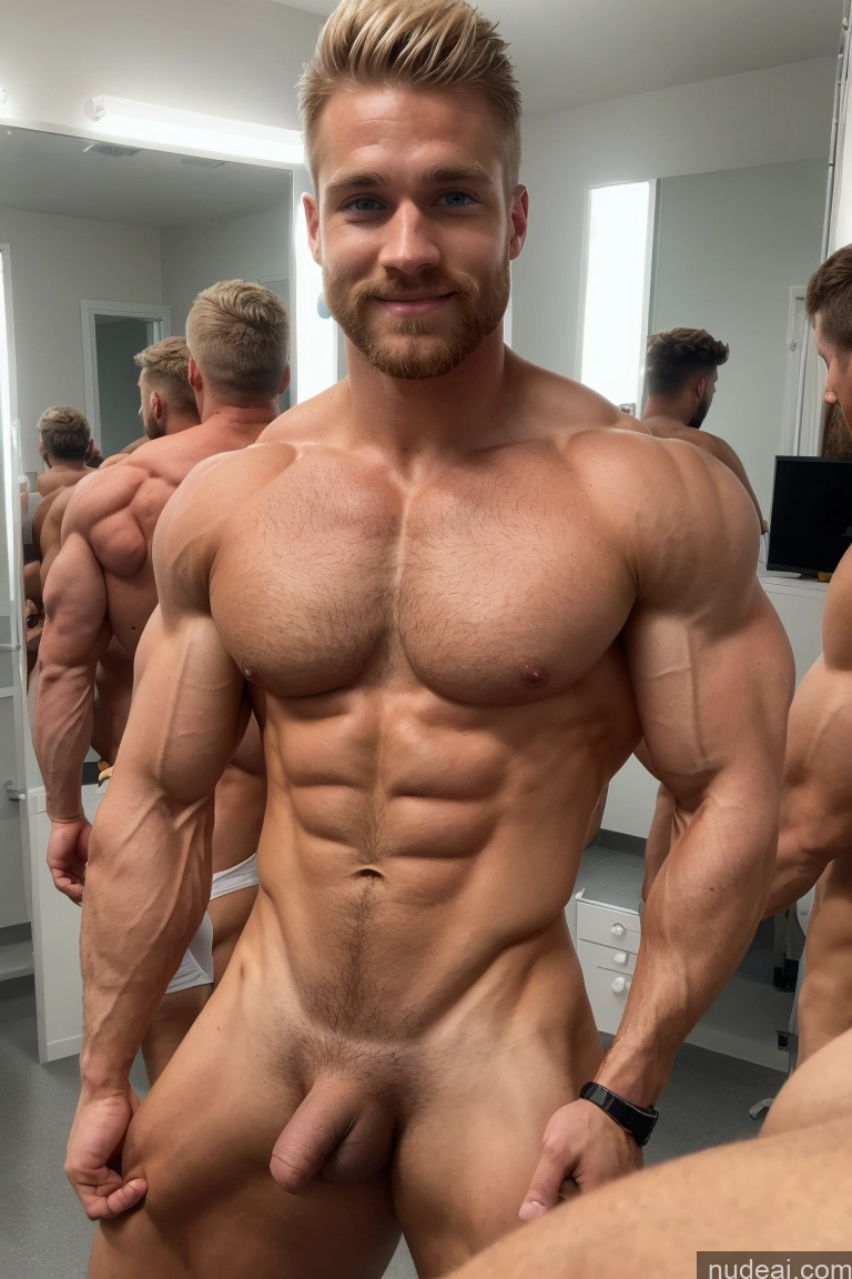 ai nude image of arafed man with a beard and no shirt standing in front of a mirror pics of Hairy Women Pubic Hair Muscular Small Tits 20s Several Scandinavian Hospital Mirror Selfie Bodybuilder Perfect Boobs