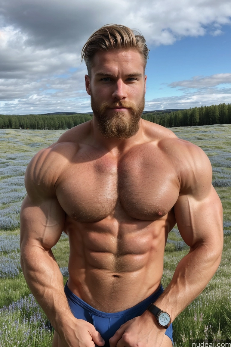 ai nude image of arafed man with a beard and no shirt standing in a field of flowers pics of Pubic Hair Hairy Women Muscular Several Bodybuilder 20s Scandinavian Mirror Selfie Meadow Perfect Boobs Side View