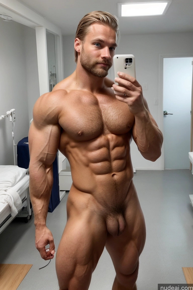 ai nude image of arafed man taking a selfie in a bathroom mirror pics of Bodybuilder Several Pubic Hair Hairy Women Muscular 20s Scandinavian Hospital Mirror Selfie Perfect Boobs