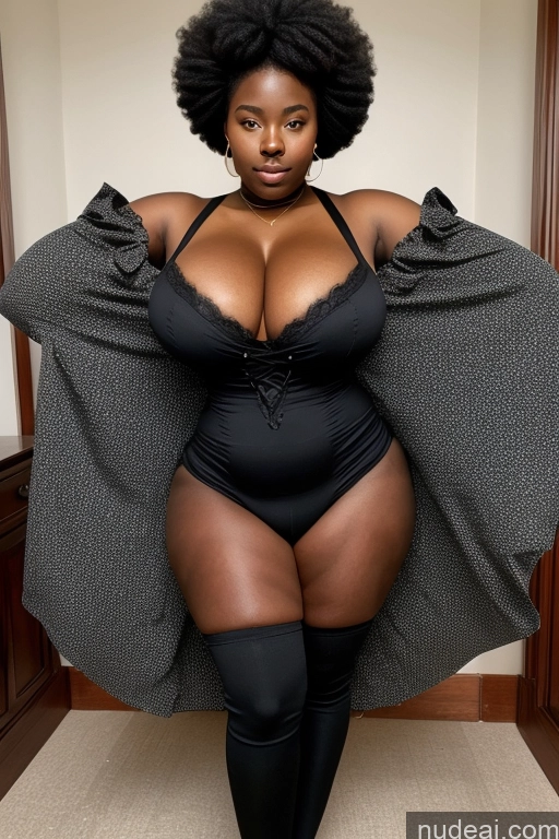 ai nude image of araffe woman in a black bodysuit and black stockings posing for a picture pics of 18 Huge Boobs Big Hips Big Ass African Victorian Dress