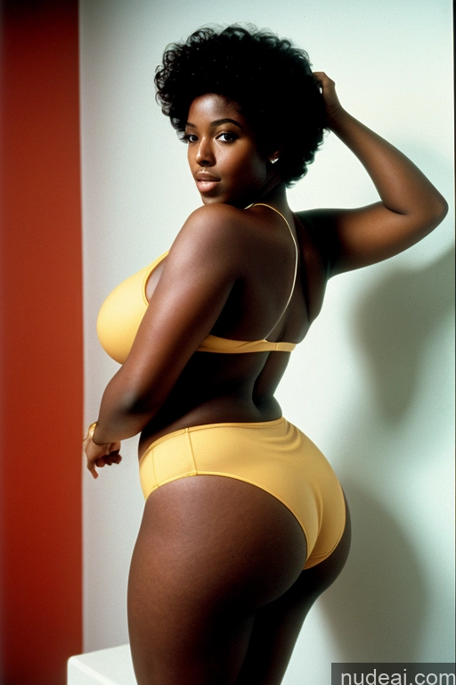 ai nude image of there is a woman in a yellow bikini posing for a picture pics of 18 Huge Boobs Big Hips Big Ass African 80s Bikini Vintage Thick