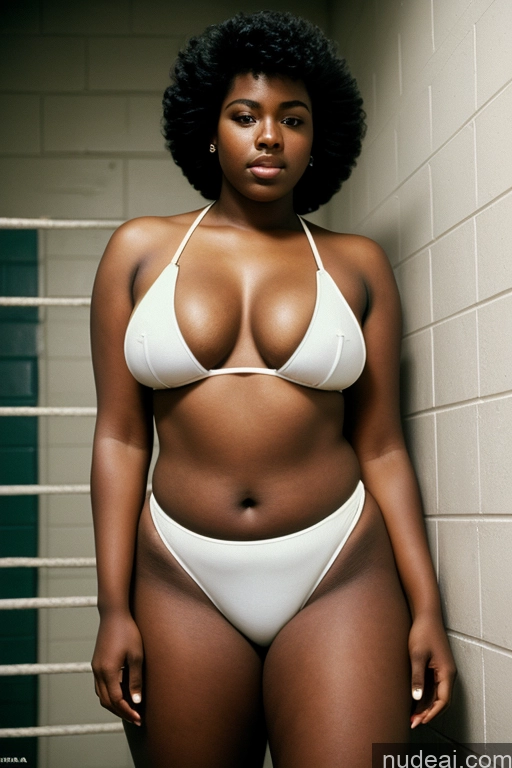 ai nude image of there is a woman in a white bikini posing for a picture pics of 18 Big Hips Big Ass African 80s Vintage Bikini Busty Thick Prison