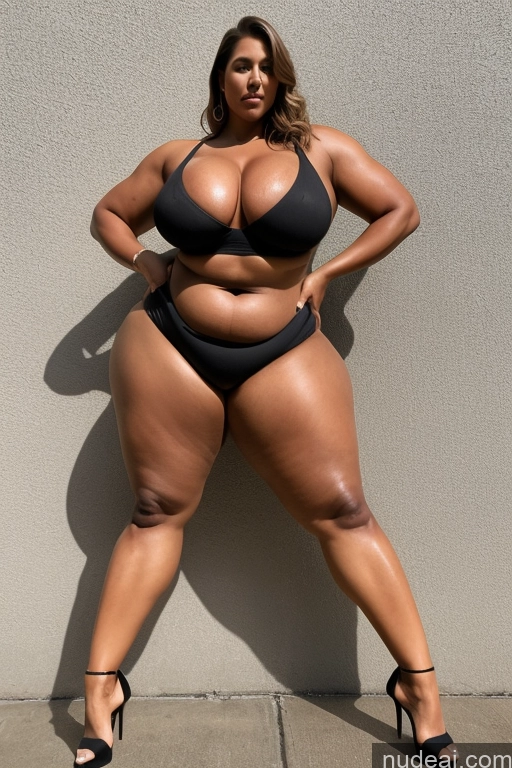 ai nude image of a pregnant woman in a black bikini posing for a picture pics of Big Hips Big Ass Long Legs Tall High Heels Chubby Muscular Fat Thick Abs Huge Boobs