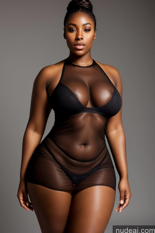 ai nude image of araffe woman in a black sheered bodysuit posing for a picture pics of African Thick Dress Transparent Athlete Big Ass Big Hips